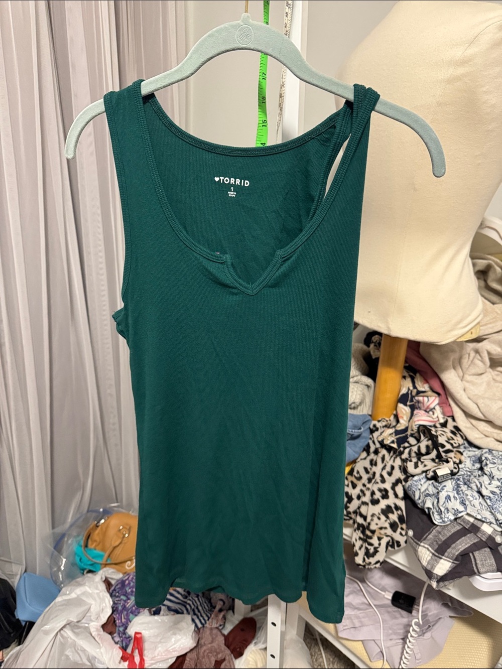 torrid Forest Green V-Neck Ribbed Tank